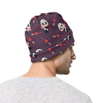 Cute Panda Cupid Valentine Pattern Print Beanie