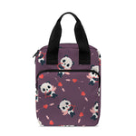 Cute Panda Cupid Valentine Pattern Print Bible Tote Bag