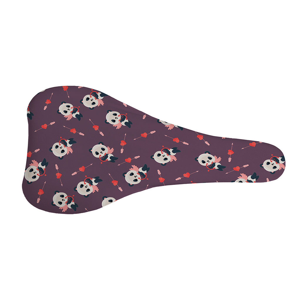 Cute Panda Cupid Valentine Pattern Print Bicycle Seat Cover