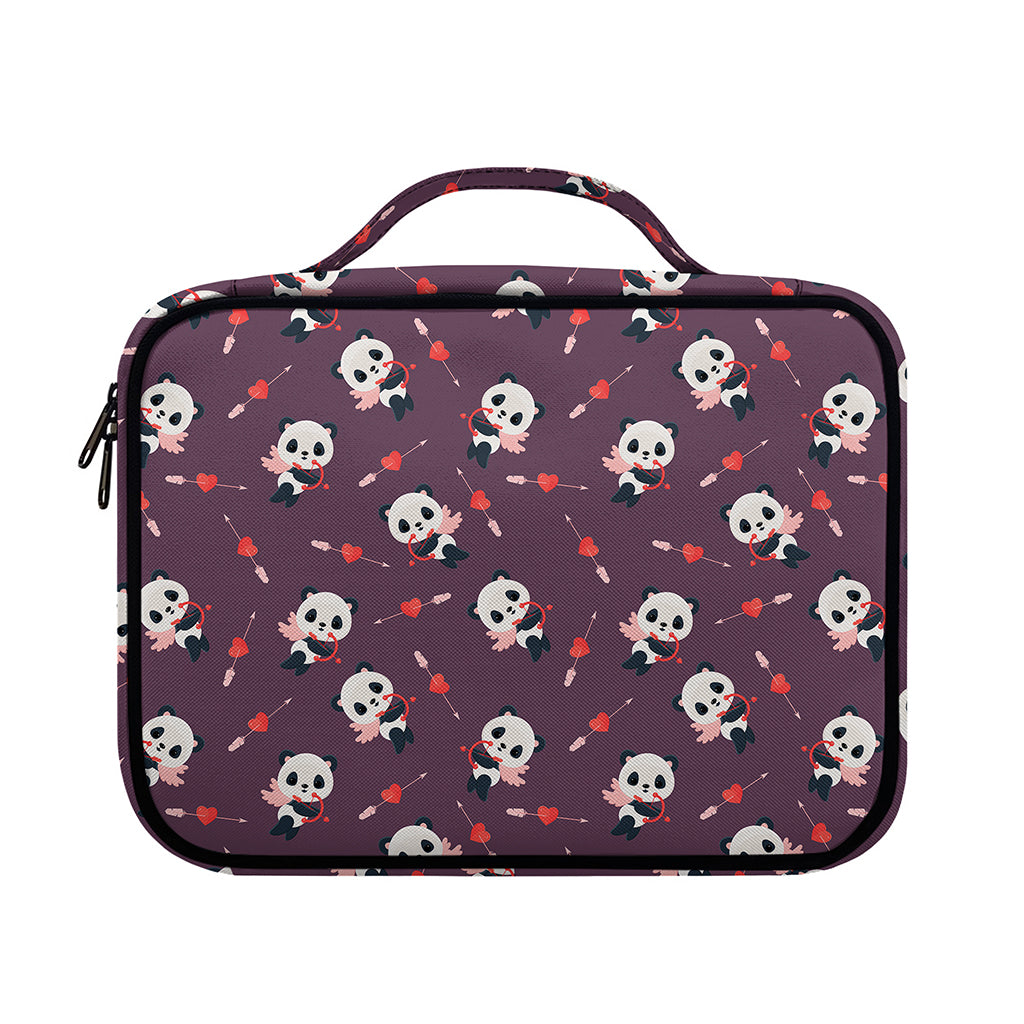 Cute Panda Cupid Valentine Pattern Print Briefcase Bible Bag