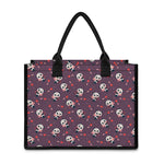 Cute Panda Cupid Valentine Pattern Print Canvas Tote Bag