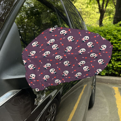 Cute Panda Cupid Valentine Pattern Print Car Side Mirror Covers