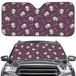Cute Panda Cupid Valentine Pattern Print Car Windshield Sun Shade