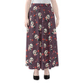 Cute Panda Cupid Valentine Pattern Print Chiffon Maxi Skirt