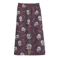 Cute Panda Cupid Valentine Pattern Print Cotton Front Slit Maxi Skirt