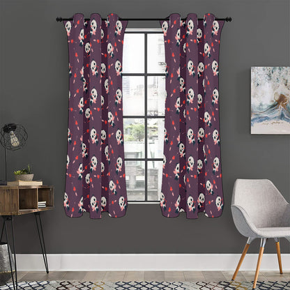 Cute Panda Cupid Valentine Pattern Print Curtain