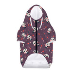 Cute Panda Cupid Valentine Pattern Print Dog Zip Up Hoodie