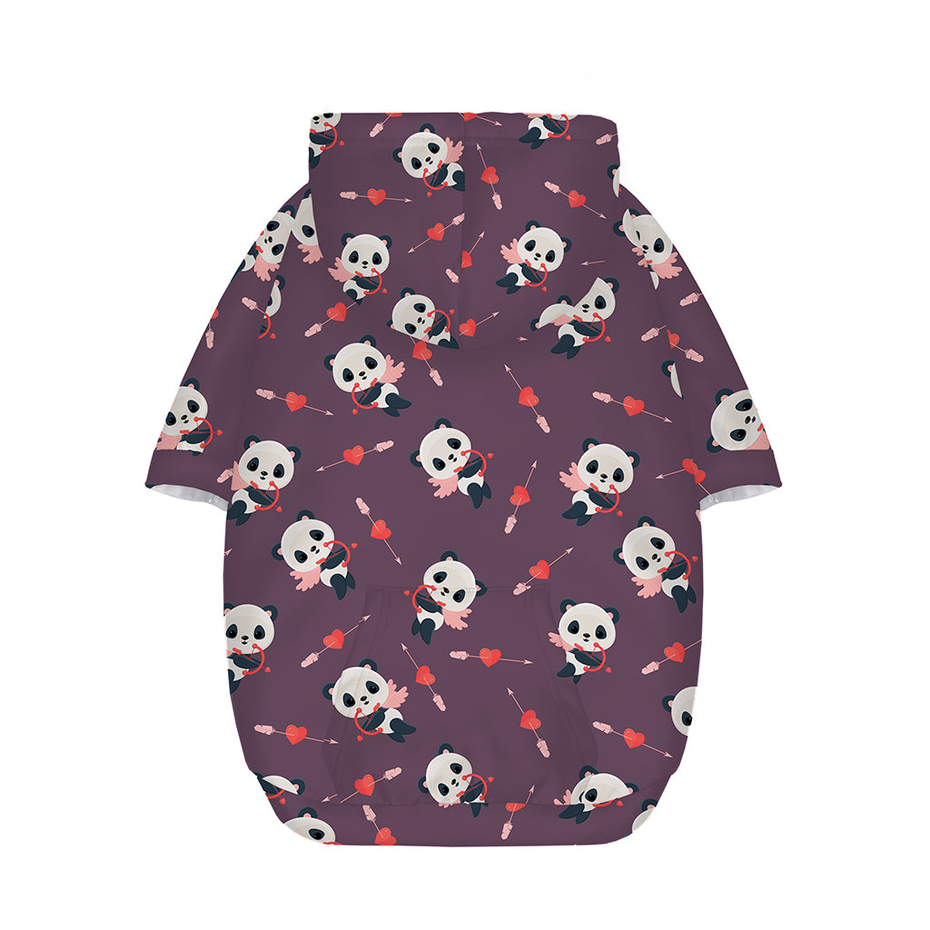 Cute Panda Cupid Valentine Pattern Print Dog Zip Up Hoodie