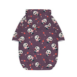 Cute Panda Cupid Valentine Pattern Print Dog Zip Up Hoodie
