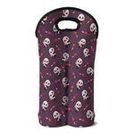 Cute Panda Cupid Valentine Pattern Print Double Neoprene Wine Tote