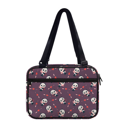 Cute Panda Cupid Valentine Pattern Print Double Strap Bible Bag