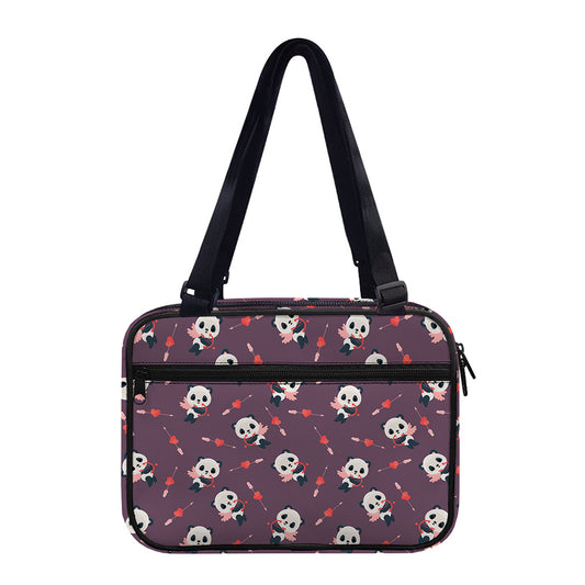 Cute Panda Cupid Valentine Pattern Print Double Strap Bible Bag