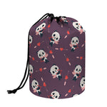 Cute Panda Cupid Valentine Pattern Print Drawstring Makeup Bag