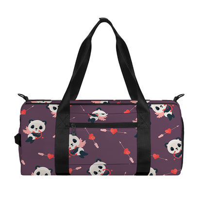 Cute Panda Cupid Valentine Pattern Print Gym Bag
