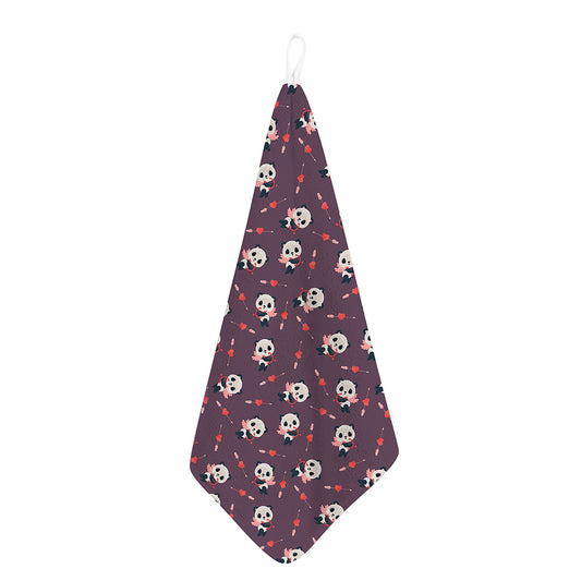 Cute Panda Cupid Valentine Pattern Print Hand Towel