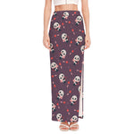 Cute Panda Cupid Valentine Pattern Print High Slit Maxi Skirt