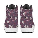 Cute Panda Cupid Valentine Pattern Print High Top Leather Sneakers