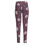 Cute Panda Cupid Valentine Pattern Print High-Waisted Pocket Leggings