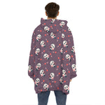 Cute Panda Cupid Valentine Pattern Print Hoodie Blanket
