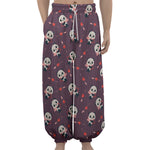 Cute Panda Cupid Valentine Pattern Print Lantern Pants
