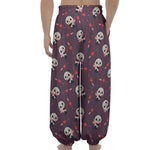 Cute Panda Cupid Valentine Pattern Print Lantern Pants