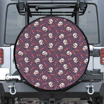 Cute Panda Cupid Valentine Pattern Print Leather Spare Tire Cover