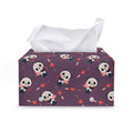 Cute Panda Cupid Valentine Pattern Print Leather Tissue Box Cover