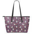 Cute Panda Cupid Valentine Pattern Print Leather Tote Bag With Zipper