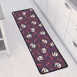 Cute Panda Cupid Valentine Pattern Print Long Kitchen Mat