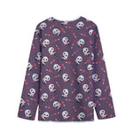 Cute Panda Cupid Valentine Pattern Print Long Sleeve Short Coat