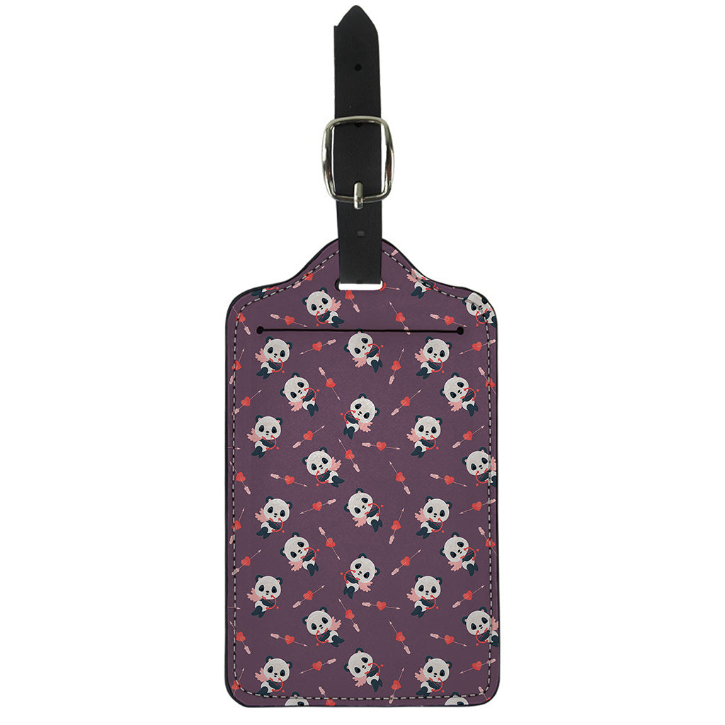 Cute Panda Cupid Valentine Pattern Print Luggage Tag