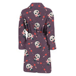 Cute Panda Cupid Valentine Pattern Print Men's Bathrobe