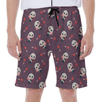 Cute Panda Cupid Valentine Pattern Print Men's Beach Shorts