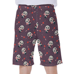 Cute Panda Cupid Valentine Pattern Print Men's Beach Shorts