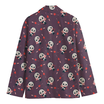 Cute Panda Cupid Valentine Pattern Print Men's Blazer