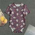 Cute Panda Cupid Valentine Pattern Print Men's Bodysuit