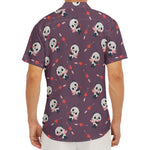 Cute Panda Cupid Valentine Pattern Print Men's Deep V-Neck Shirt