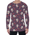 Cute Panda Cupid Valentine Pattern Print Men's Long Sleeve T-Shirt