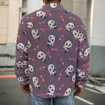 Cute Panda Cupid Valentine Pattern Print Men's Shirt Jacket