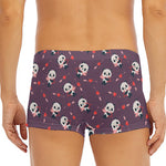 Cute Panda Cupid Valentine Pattern Print Men's Short Boxer Briefs