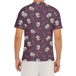 Cute Panda Cupid Valentine Pattern Print Men's Short Sleeve Rash Guard