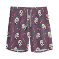 Cute Panda Cupid Valentine Pattern Print Men's Athletic Shorts
