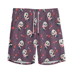 Cute Panda Cupid Valentine Pattern Print Men's Sports Shorts