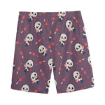 Cute Panda Cupid Valentine Pattern Print Men's Sports Shorts