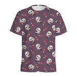 Cute Panda Cupid Valentine Pattern Print Men's Sports T-Shirt