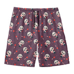 Cute Panda Cupid Valentine Pattern Print Men's Swim Trunks