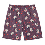 Cute Panda Cupid Valentine Pattern Print Men's Swim Trunks