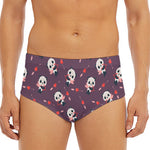 Cute Panda Cupid Valentine Pattern Print Men's Triangle Swim Briefs