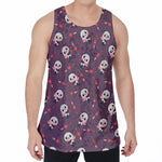 Cute Panda Cupid Valentine Pattern Print Men's Velvet Tank Top