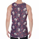 Cute Panda Cupid Valentine Pattern Print Men's Velvet Tank Top